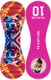 Personalized Pink American Flag Dog Photo Baseballs