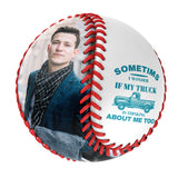 Personalized White Sometimes I Wonder If My Truck is Thinking About Me Too Photo Baseballs