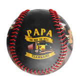 Personalized Black Papa Truck Photo Baseballs
