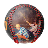Personalized Black Astronaut Island Fishing Photo Baseballs
