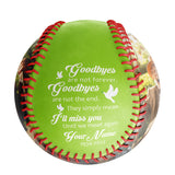 Personalized Neon Green Memorial Photo Baseballs
