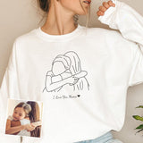 Personalized Mom's Outline Photo Sweatshirt - Gift For Mom
