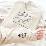 This Mamasaurus wears her heart on her sleeve - Personalized Embroidered Sweatshirt For Mom