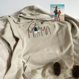 Custom Mama Embroidered Portrait Sweatshirt With Photo - Gift For Mom