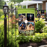 Personalized Baseball 4 Photo Garden Flag