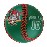 Personalized Kelly Green Leather Kelly Green Authentic Baseballs
