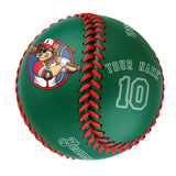 Personalized Kelly Green Leather Kelly Green Authentic Baseballs
