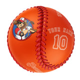 Personalized Orange Leather Orange Authentic Baseballs