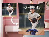 Personalized Baseball Name Photo Blanket