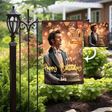 Personalized Happy Birthday Dad Photo Garden Flag