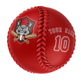Personalized Red Leather Red Authentic Baseballs