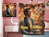 Personalized Happy Birthday Dad Photo Blanket