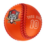 Personalized Orange Leather Orange Authentic Baseballs