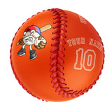 Personalized Orange Leather Orange Authentic Baseballs