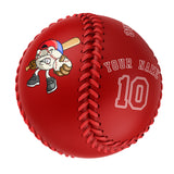 Personalized Red Leather Red Authentic Baseballs