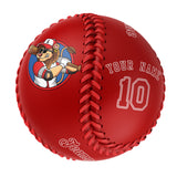Personalized Red Leather Red Authentic Baseballs