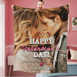 Personalized Happy Valentine's Day Photo Blanket