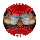 Personalized Anniversary Name Time Photo Red Baseballs