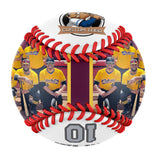 Personalized White Leather Gray Varsity Team Authentic Baseballs