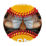 Personalized Anniversary Name Time Photo Gold Baseballs