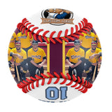 Personalized White Leather Blue Varsity Team Authentic Baseballs