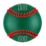 Personalized Kelly Green Leather Kelly Green Authentic Baseballs