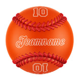 Personalized Orange Leather Orange Authentic Baseballs
