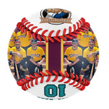 Personalized White Leather Aqua Varsity Team Authentic Baseballs
