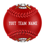 Custom Red Name Number Leather Varsity Team Authentic Baseballs