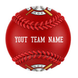 Personalized Red Name Number Leather Varsity Team Authentic Baseballs