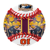 Personalized White Leather Orange Varsity Team Authentic Baseballs