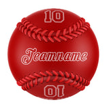 Personalized Red Leather Red Authentic Baseballs