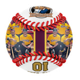 Personalized White Leather Old Gold Varsity Team Authentic Baseballs