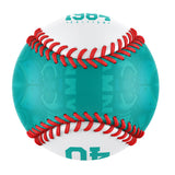 Personalized Game Name Time Logo Aqua White Baseballs