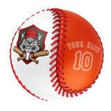Personalized White Orange Half Leather Orange Authentic Baseballs