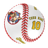 Personalized White Leather Gold Authentic Baseballs