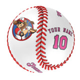 Personalized White Leather Pink Authentic Baseballs