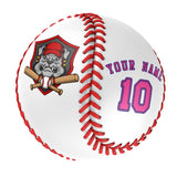 Personalized White Leather Pink Authentic Baseballs