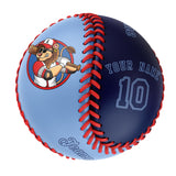 Personalized Blue Navy Half Leather Navy Authentic Baseballs
