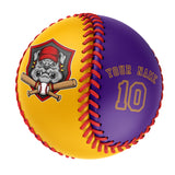 Personalized Gold Purple Half Leather Purple Authentic Baseballs