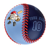Personalized Blue Navy Half Leather Navy Authentic Baseballs