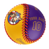 Personalized Gold Purple Half Leather Purple Authentic Baseballs