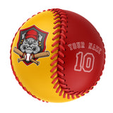 Personalized Gold Red Half Leather Red Authentic Baseballs