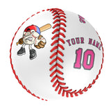 Personalized White Leather Pink Authentic Baseballs