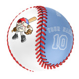 Personalized White Blue Half Leather Blue Authentic Baseballs