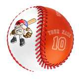 Personalized White Orange Half Leather Orange Authentic Baseballs