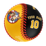 Personalized Gold Black Half Leather Gold Authentic Baseballs