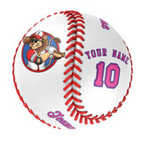 Personalized White Leather Pink Authentic Baseballs