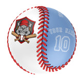 Personalized White Blue Half Leather Blue Authentic Baseballs