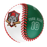 Personalized White Kelly Green Half Leather Kelly Green Authentic Baseballs